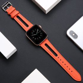 Watch Genuine Leather Kid Skin Soft Generation Tide Personality Breathable Women (Option: Orange-45mm Series 78generation)