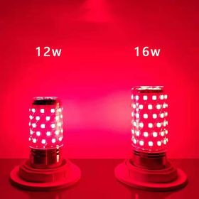 Led Color Bald Strong Color Light Corn Lamp E27E14 Screw Mouth Red Blue Green Pink Light Bulb (Option: Red-12W E27)