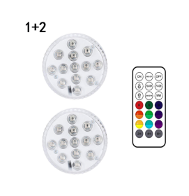 13 Led Submersible Light for Swimming Pool Garden Fountain Bathroom IP68 Waterproof Underwater Lamp with Suction Cup RF Remote (Option: 2PCS-A)