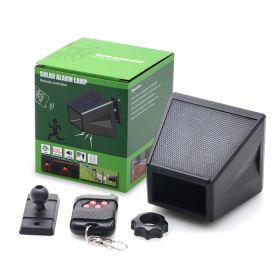 Solar Infrared Body Sensing Remote Control Alarm Lamp (Color: Black)