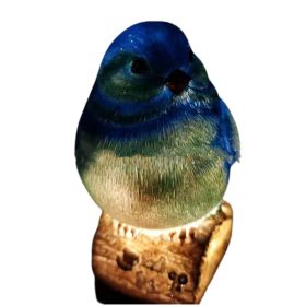 Solar Thrush Bird Ground Lamp Resin Crafts Garden Lawn (Color: Blue)