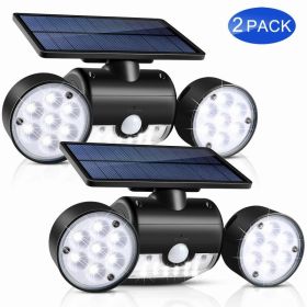 30led Solar Round With Rotating Two-head Spotlight Solar Garden Light Garden Light (Option: Two-Solar garden light)