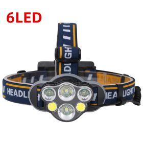 High-power ultra-bright USB charging long-range head-mounted headlights (Option: 6LED-Battery)