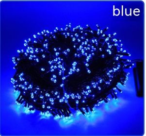 Solar-powered String Lights 8 Function LED Outdoor Waterproof (Option: Blue-Remote Control 102m 1000lights)