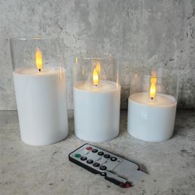 Electroplated Glass LED Electronic Candle Lights Wholesale Rechargeable (Option: White remote control)