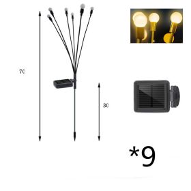 Simulation Firefly Solar Light Outdoor Garden Decoration Lawn Landscape Lamp Xmas Decor Solar LED Lights Outdoor Garden Lights (Option: Warm light-9PCS)