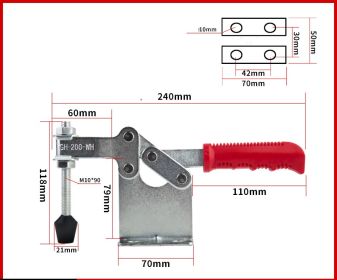 Quick Jig Horizontal Clamp Fixed Clamp (Option: 200WH)