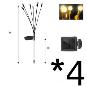 Simulation Firefly Solar Light Outdoor Garden Decoration Lawn Landscape Lamp Xmas Decor Solar LED Lights Outdoor Garden Lights (Option: Warm light-4pcs)