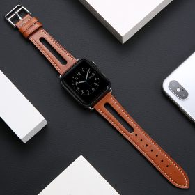 Watch Genuine Leather Kid Skin Soft Generation Tide Personality Breathable Women (Option: Brown-38mm123 general purpose)