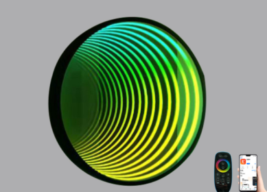 Modern Creative Abyss Melaleuca Mirror Colorful Wall Lamp Octagon (Option: D-AU-50cm)