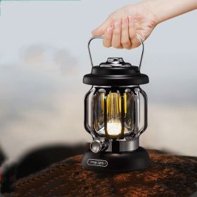 Portable Retro Tent Camping Light (Option: Black-USB)