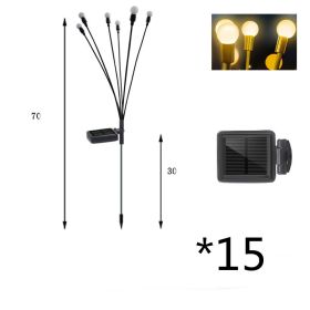 Simulation Firefly Solar Light Outdoor Garden Decoration Lawn Landscape Lamp Xmas Decor Solar LED Lights Outdoor Garden Lights (Option: Warm light-15PCS)